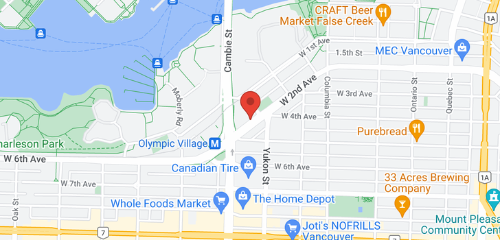 map of 303 445 W 2ND AVENUE